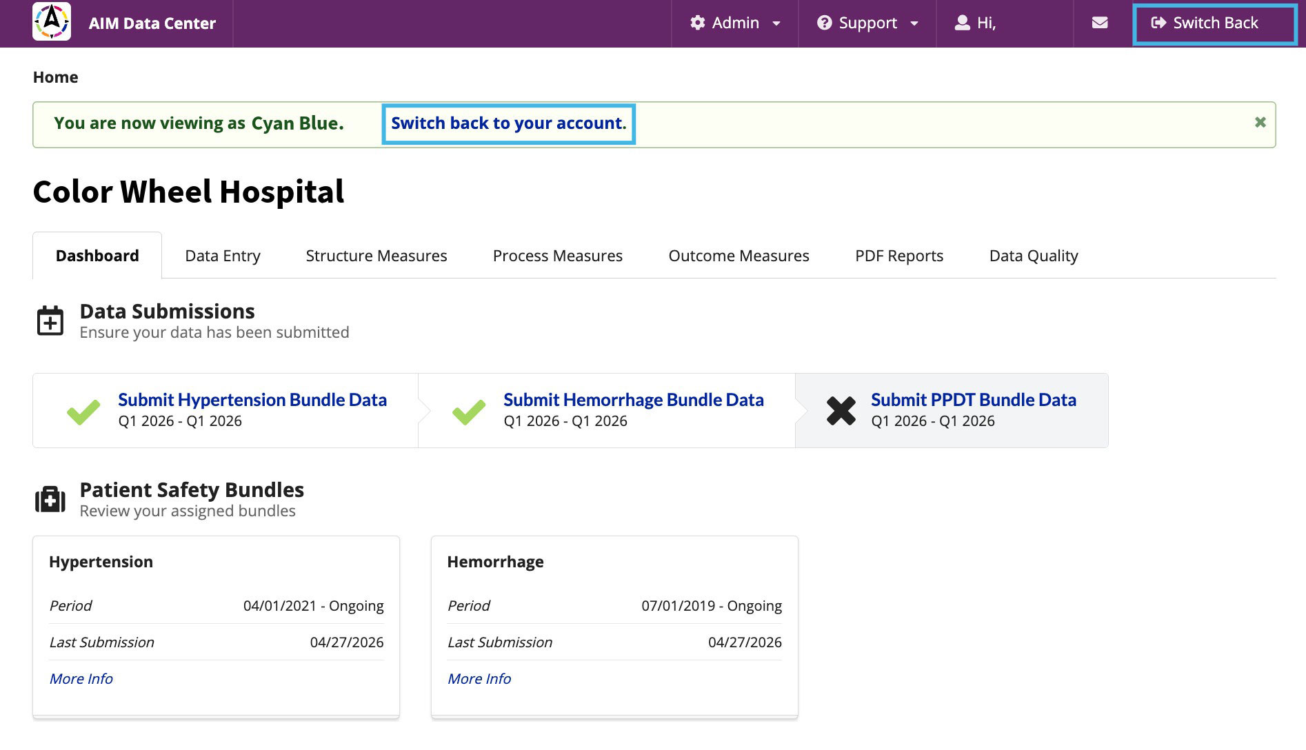 Figure 4: The user’s “Facility” page