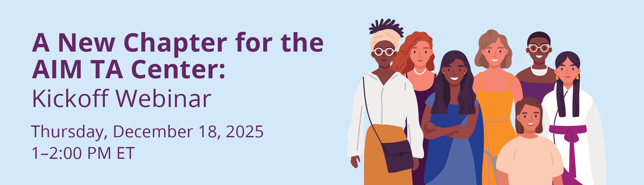 Illustration of various people, kickoff webinar scheduled for Thursday, Dec 18, 2025 at 1-2pm ET.