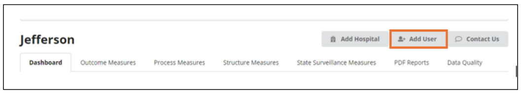 A screenshot of the Jefferson Dashboard header showing several navigation buttons. An orange box highlights the 